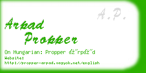 arpad propper business card